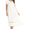 Lace Detail Short Sleeve Lounge Dress - Lustreve