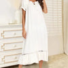 Lace Detail Short Sleeve Lounge Dress - Lustreve