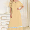 Lace Detail Short Sleeve Lounge Dress - Lustreve