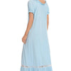 Lace Detail Short Sleeve Lounge Dress - Lustreve