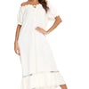 Lace Detail Short Sleeve Lounge Dress - Lustreve