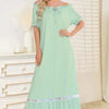 Lace Detail Short Sleeve Lounge Dress - Lustreve