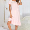 Lace Detail Square Neck Lounge Dress - Lustreve