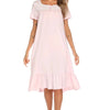 Lace Detail Square Neck Lounge Dress - Lustreve