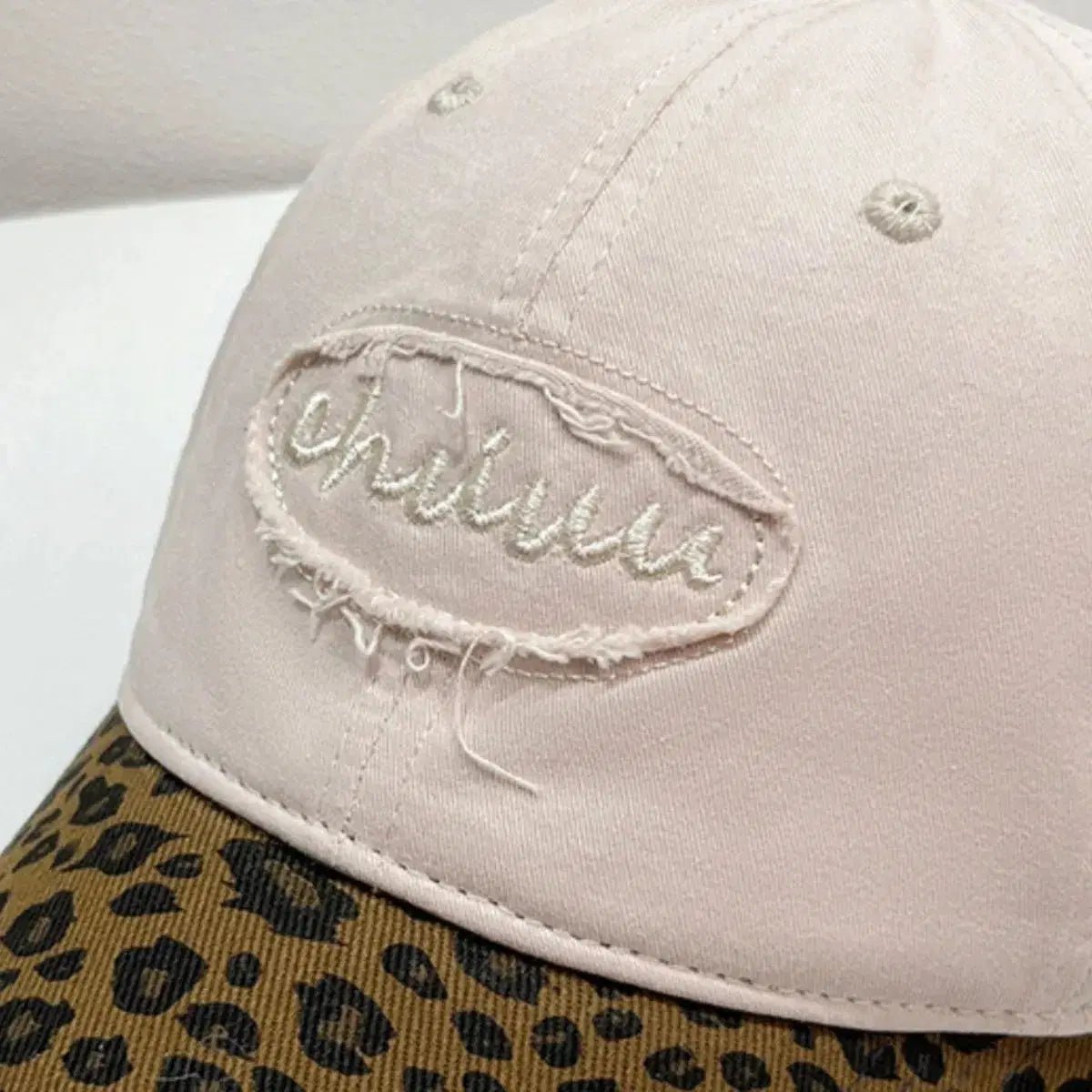 Leopard Print Baseball Cap with Embroidered Letter - Lustreve