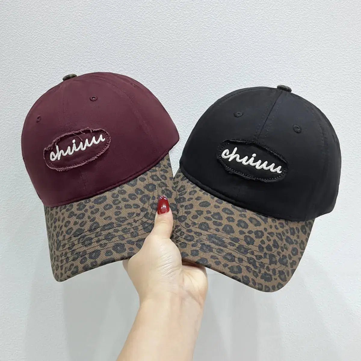 Leopard Print Baseball Cap with Embroidered Letter - Lustreve