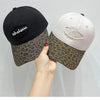Leopard Print Baseball Cap with Embroidered Letter - Lustreve