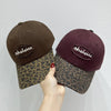 Leopard Print Baseball Cap with Embroidered Letter - Lustreve