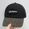 Leopard Print Baseball Cap with Embroidered Letter - Lustreve