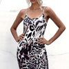 Leopard Wildside Spaghetti Strap Bodycon Dress - Lustreve