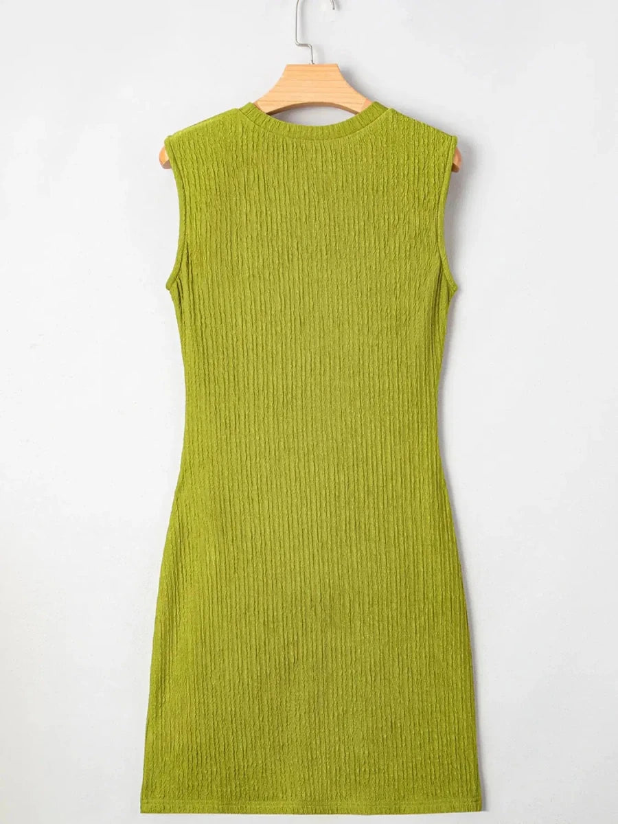 Lila Sleeveless Ribbed Bodycon Dress - Lustreve
