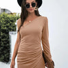 Lola's One Shoulder Ruched Bodycon Dress - Lustreve