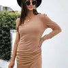 Lola's One Shoulder Ruched Bodycon Dress - Lustreve