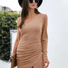 Lola's One Shoulder Ruched Bodycon Dress - Lustreve