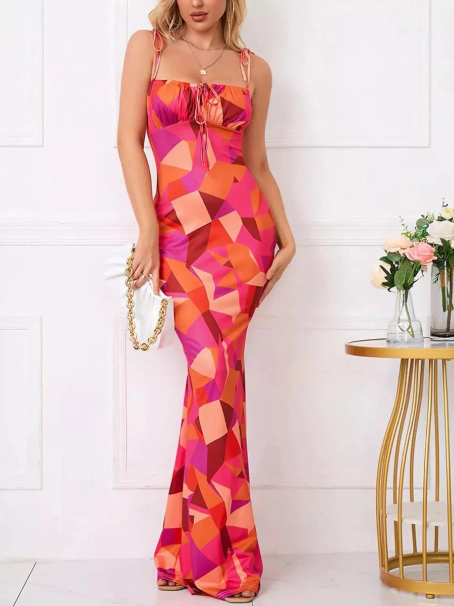 Love Grows Here Floral Lace - Up Maxi Dress - Lustreve