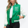 Love Me Now Snap Down Bomber Jacket with Classic Silhouette and Statement Details - Lustreve