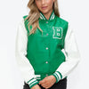 Love Me Now Snap Down Bomber Jacket with Classic Silhouette and Statement Details - Lustreve