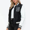 Love Me Now Snap Down Bomber Jacket with Classic Silhouette and Statement Details - Lustreve