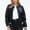 Love Me Now Snap Down Bomber Jacket with Classic Silhouette and Statement Details - Lustreve