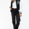 Love Me Now Snap Down Bomber Jacket with Classic Silhouette and Statement Details - Lustreve