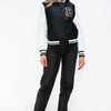 Love Me Now Snap Down Bomber Jacket with Classic Silhouette and Statement Details - Lustreve