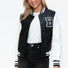 Love Me Now Snap Down Bomber Jacket with Classic Silhouette and Statement Details - Lustreve