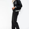 Love Me Now Snap Down Bomber Jacket with Classic Silhouette and Statement Details - Lustreve