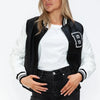 Love Me Now Snap Down Bomber Jacket with Classic Silhouette and Statement Details - Lustreve