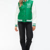 Love Me Now Snap Down Bomber Jacket with Classic Silhouette and Statement Details - Lustreve