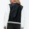 Love Me Now Snap Down Bomber Jacket with Classic Silhouette and Statement Details - Lustreve
