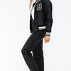 Love Me Now Snap Down Bomber Jacket with Classic Silhouette and Statement Details - Lustreve