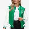 Love Me Now Snap Down Bomber Jacket with Classic Silhouette and Statement Details - Lustreve