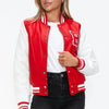 Love Me Now Snap Down Bomber Jacket with Classic Silhouette and Statement Details - Lustreve