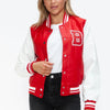 Love Me Now Snap Down Bomber Jacket with Classic Silhouette and Statement Details - Lustreve