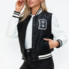Love Me Now Snap Down Bomber Jacket with Classic Silhouette and Statement Details - Lustreve