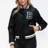Love Me Now Snap Down Bomber Jacket with Classic Silhouette and Statement Details - Lustreve