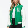 Love Me Now Snap Down Bomber Jacket with Classic Silhouette and Statement Details - Lustreve