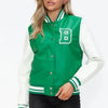 Love Me Now Snap Down Bomber Jacket with Classic Silhouette and Statement Details - Lustreve