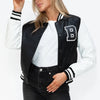 Love Me Now Snap Down Bomber Jacket with Classic Silhouette and Statement Details - Lustreve