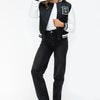 Love Me Now Snap Down Bomber Jacket with Classic Silhouette and Statement Details - Lustreve