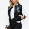 Love Me Now Snap Down Bomber Jacket with Classic Silhouette and Statement Details - Lustreve