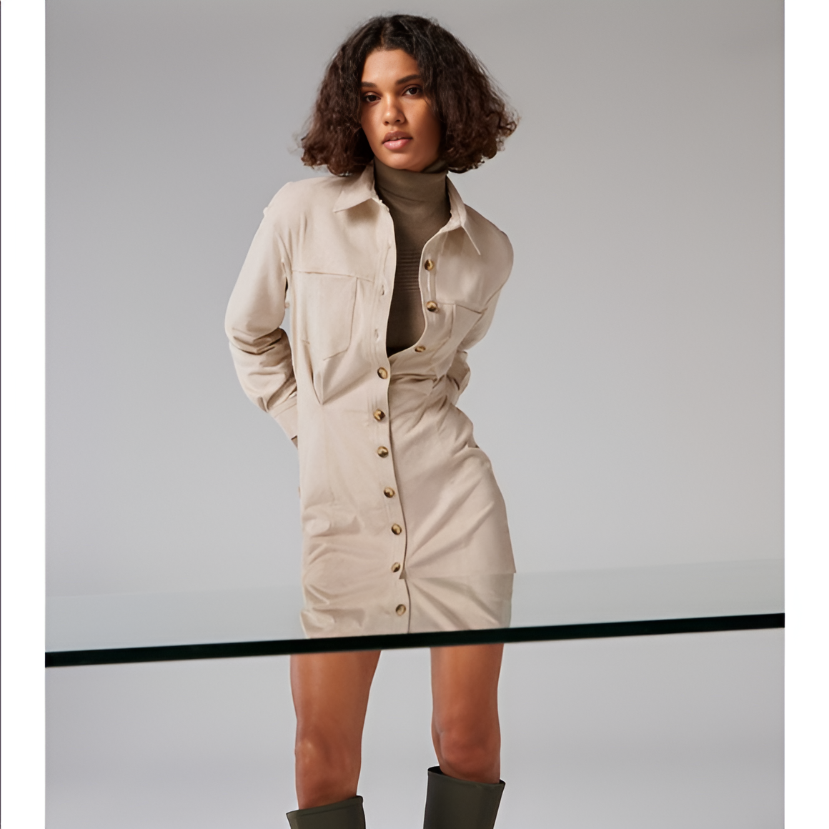 Revery Luxe Suede A-Line Dress