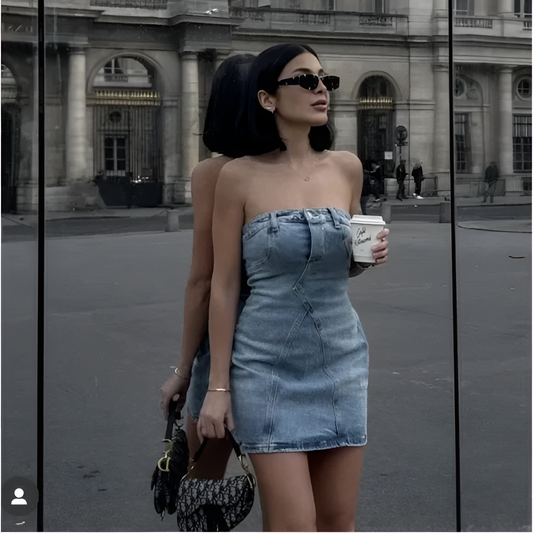 Dare to Bare Open-Back Denim Mini Dress