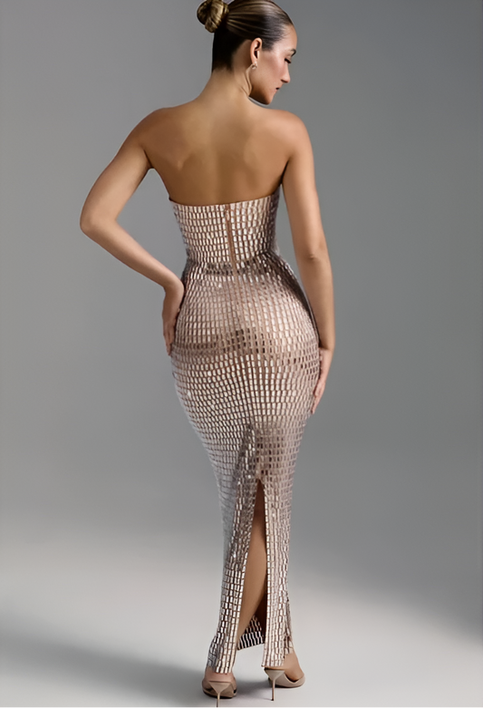 Lucent Hour Rhinestone High-Waist Gown