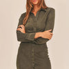 MABLE Boardroom Skinny Mini Shirt Dress - Lustreve