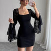 Maeve Lace Bell Sleeve Bodycon Dress - Lustreve
