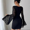 Maeve Lace Bell Sleeve Bodycon Dress - Lustreve