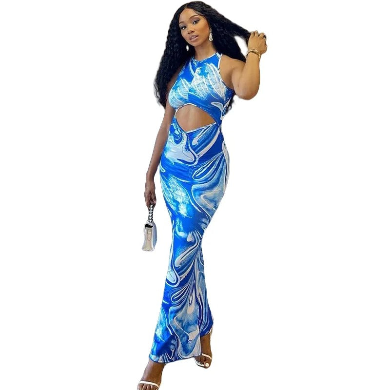 Robe longue moulante à épaules dénudées Lola Hollow