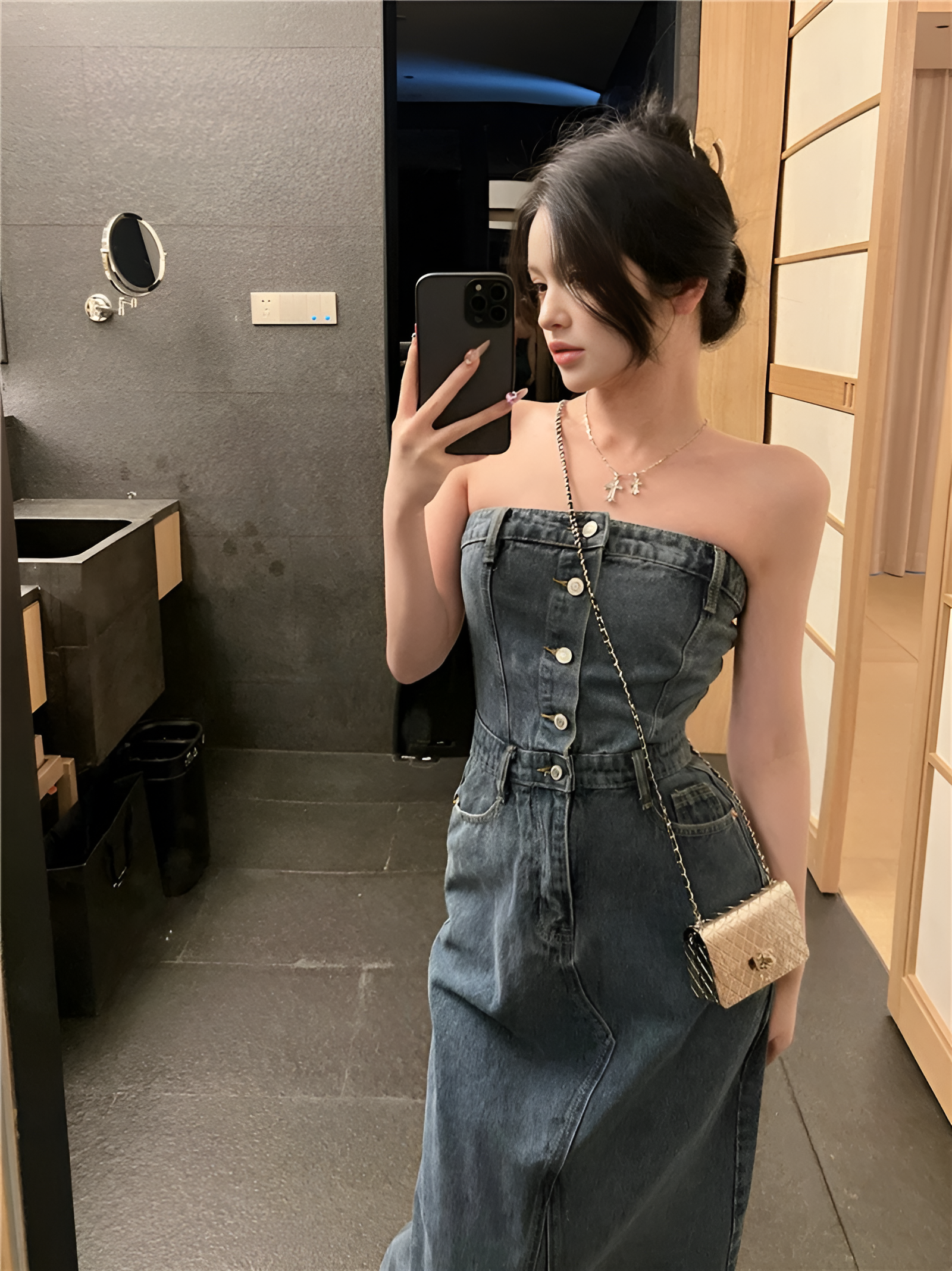 Robe en jean Maeve Sculpted Elegance