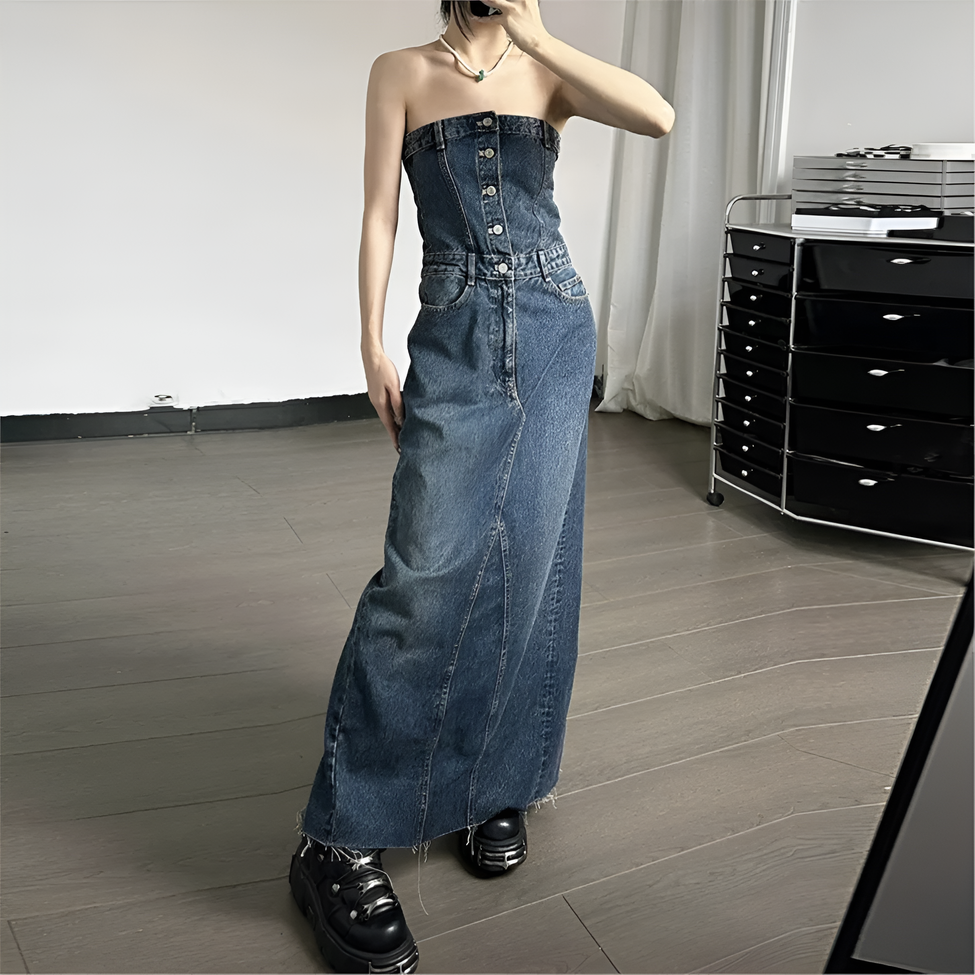 Robe en jean Maeve Sculpted Elegance
